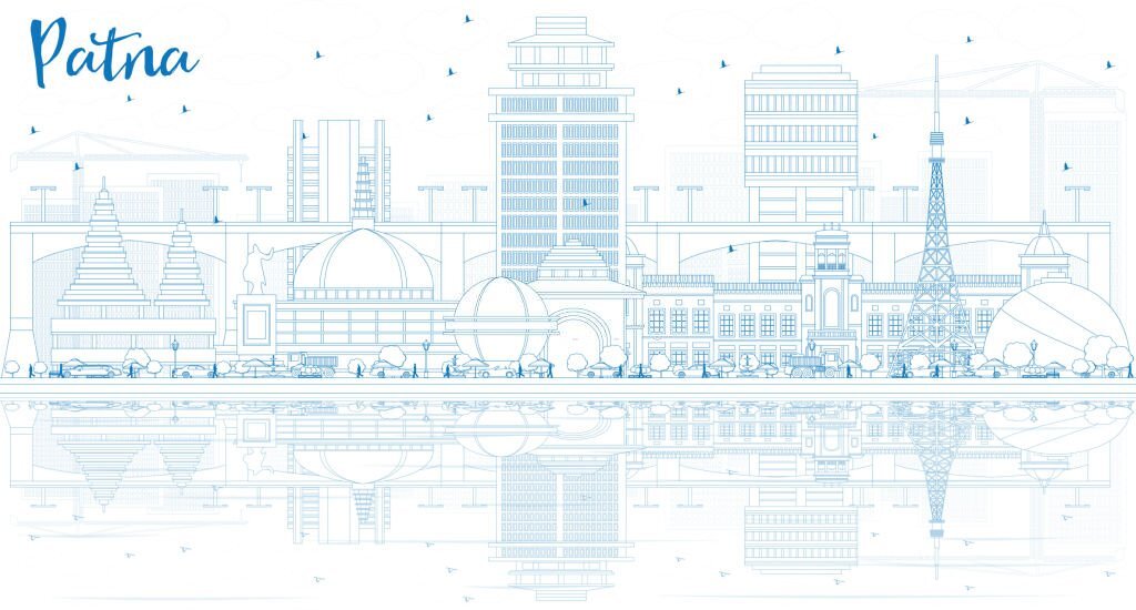 A graphic image represents Patna city
